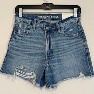 NEW American Eagle highest rise 90s boyfriend shorts woman size 2 26W blue denim